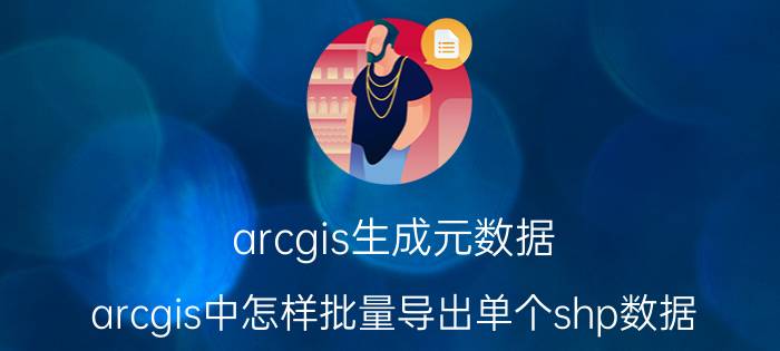 arcgis生成元数据 arcgis中怎样批量导出单个shp数据？